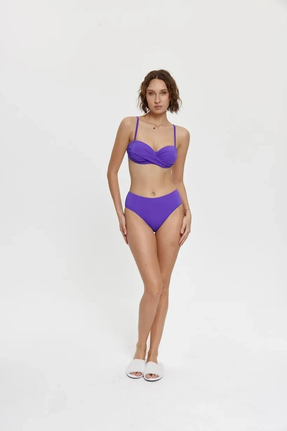 B11030 Boş Kaplı Straplez Bikini Takımı - Mor