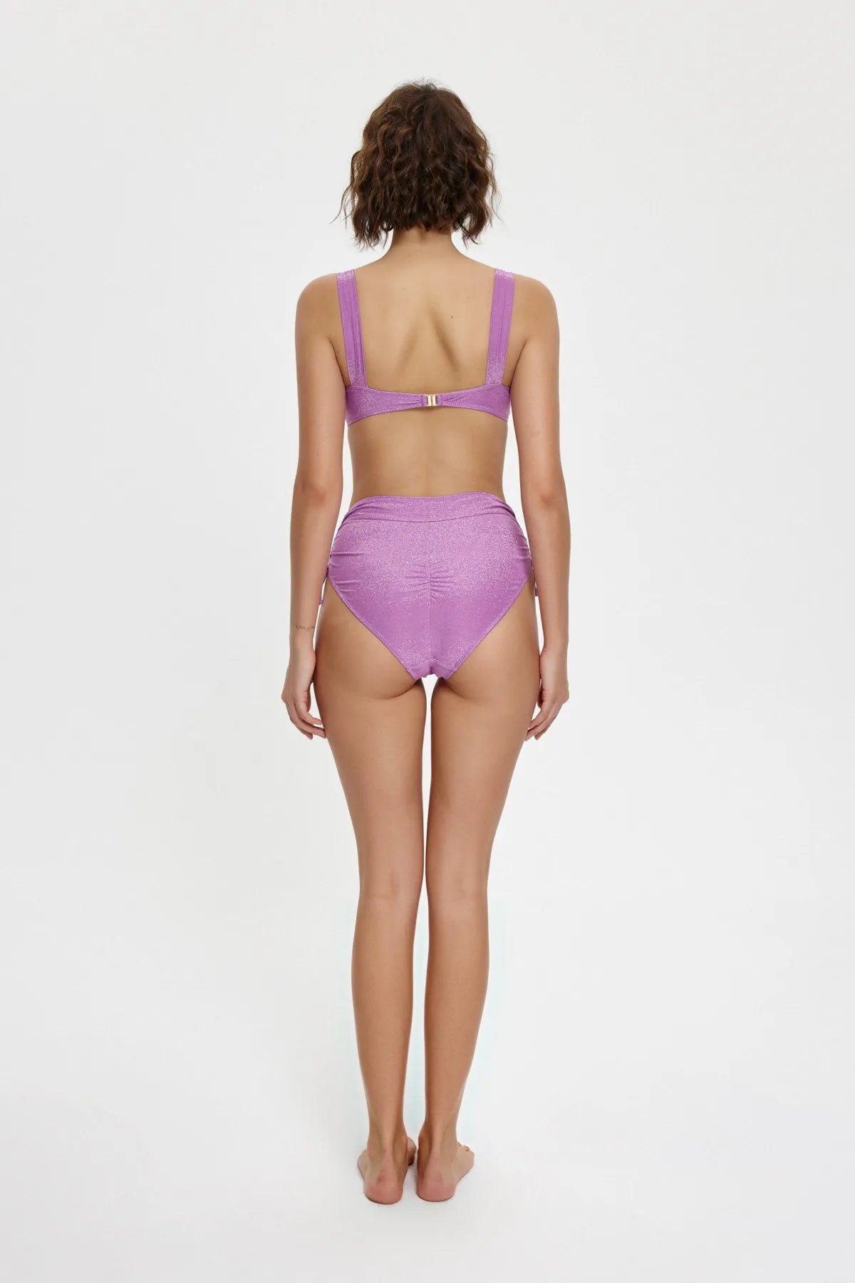 B11047 Telli Yüksek Belli Bikini Takımı - Lila