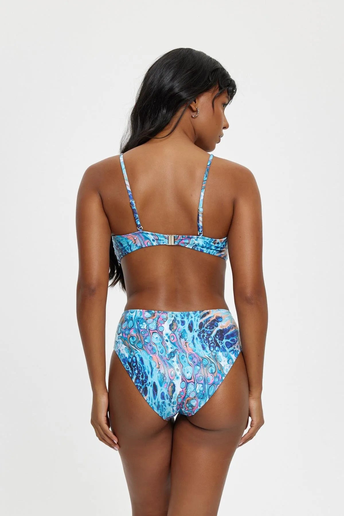 B11049 Boş Kaplı Straplez Bikini Takımı - Mavi