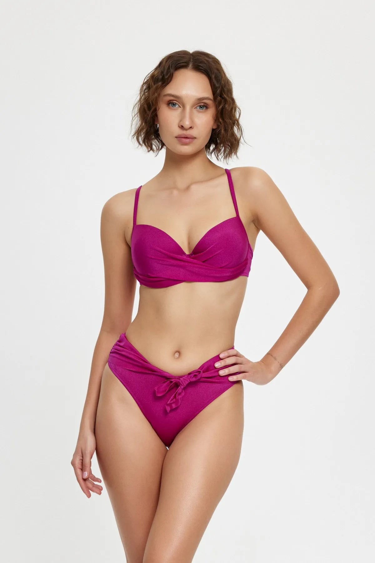 B11059 Boş Kaplı Bikini Takımı - Fuşya