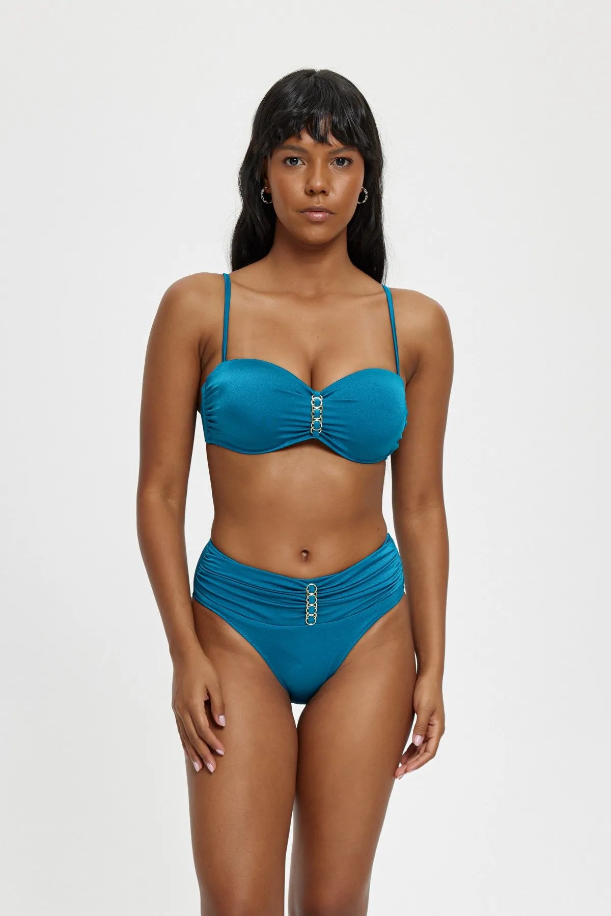 B11080 Boş Kaplı Bikini Takım - Petrol