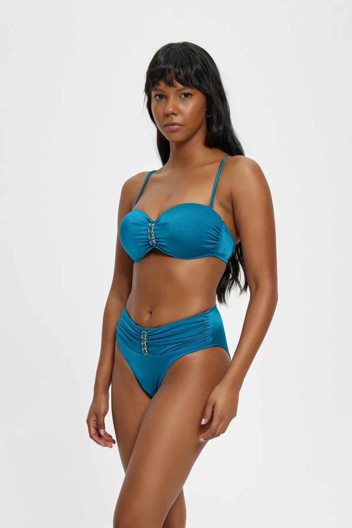 B11080 Boş Kaplı Bikini Takım - Petrol