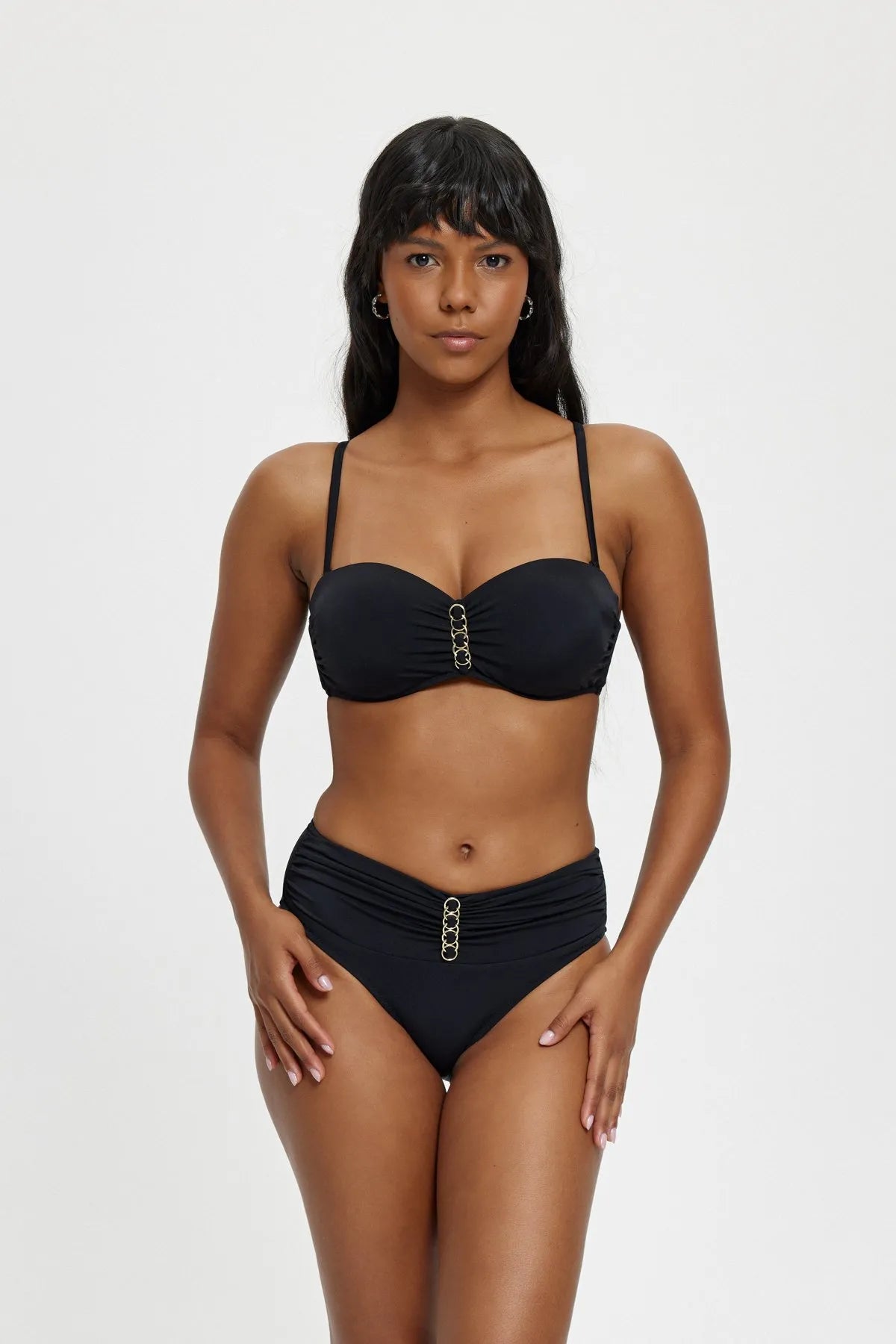 B11080 Boş Kaplı Bikini Takım - Siyah