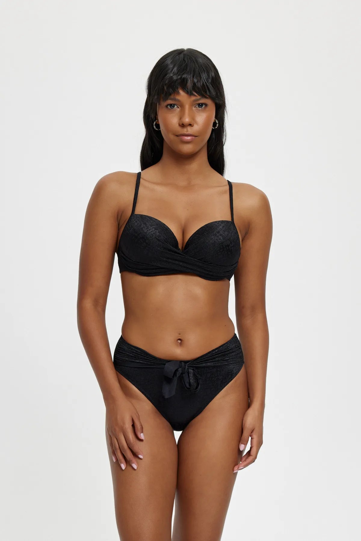 B11082 Boş Kaplı Bikini Takım - Siyah