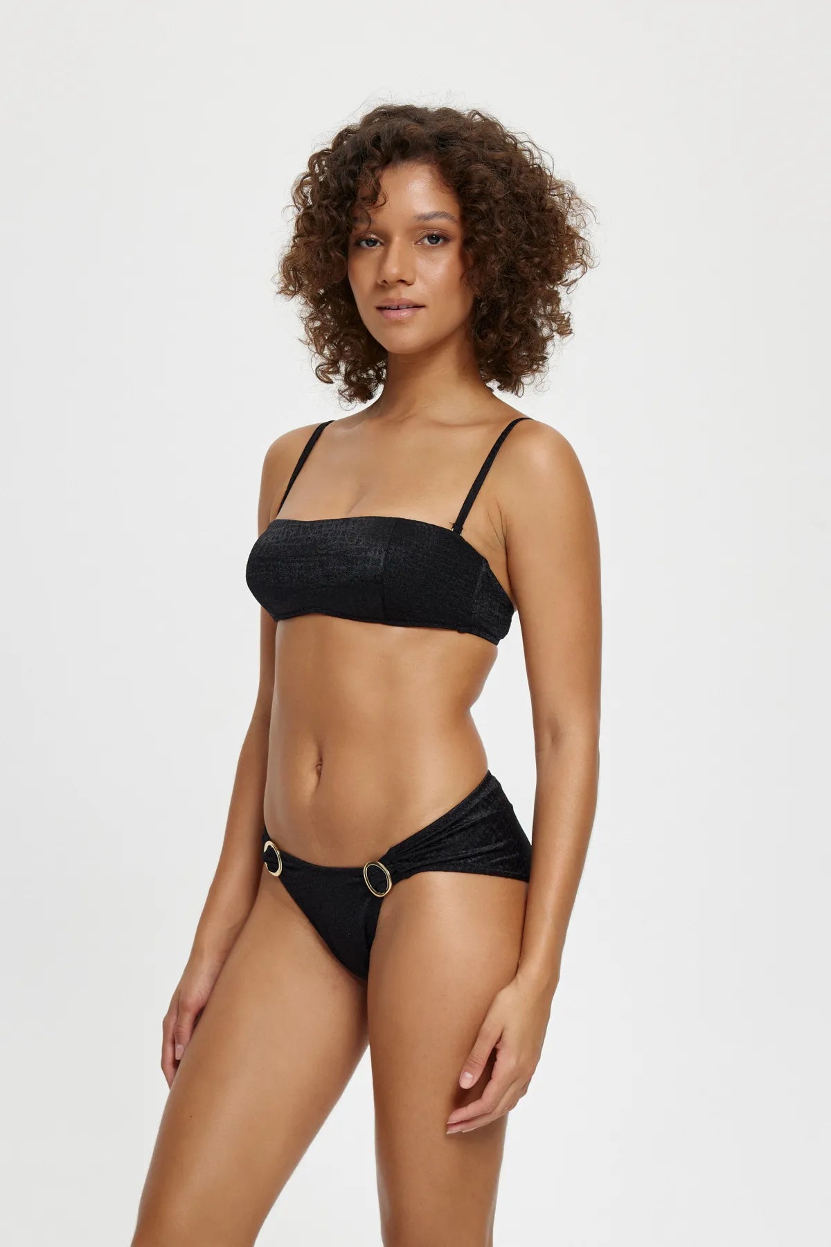 B11085 Straplez Kaplı Bikini Takım - Siyah