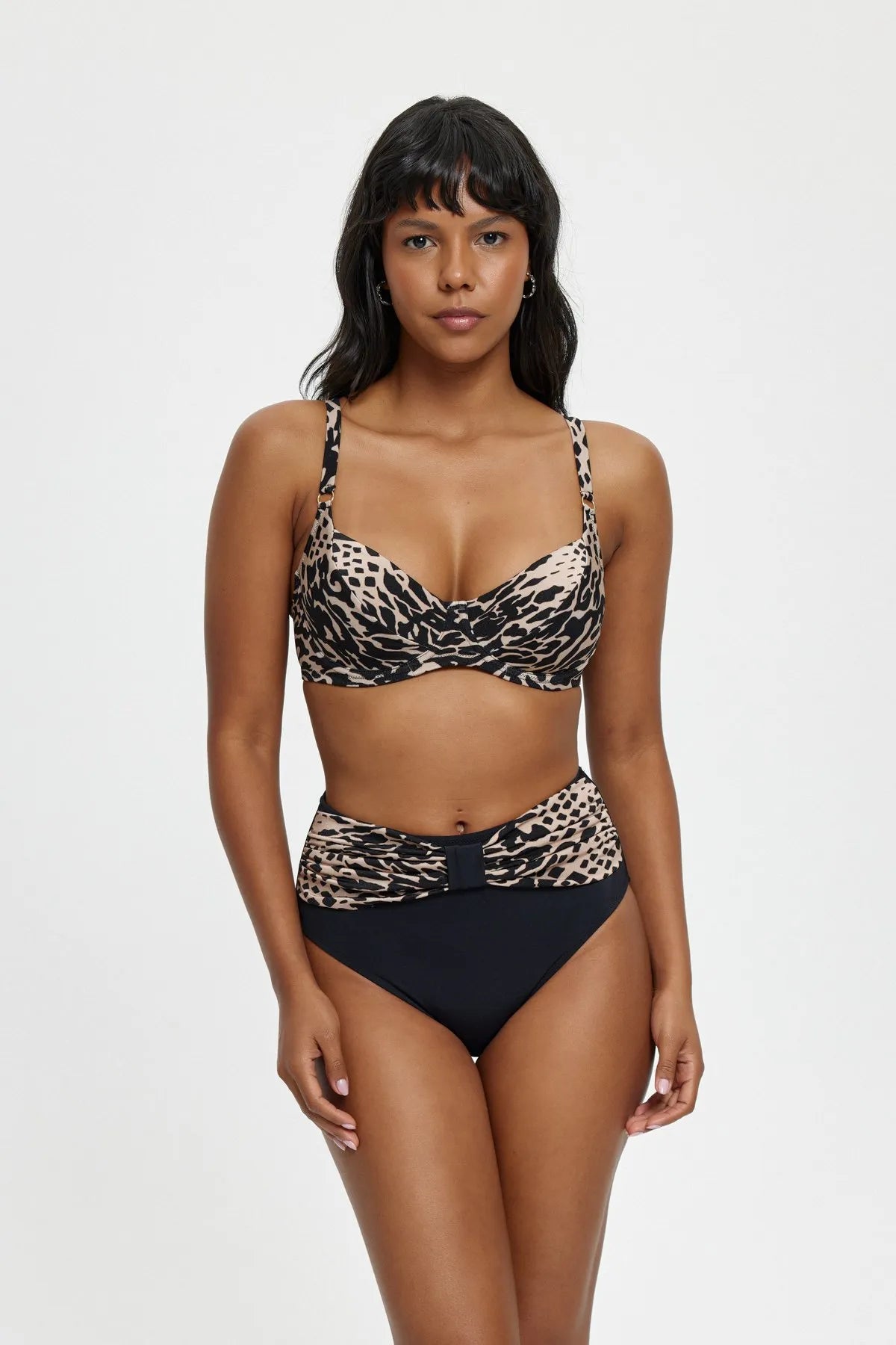B11102 Telli Toparlayıcı Bikini Takım - Siyah