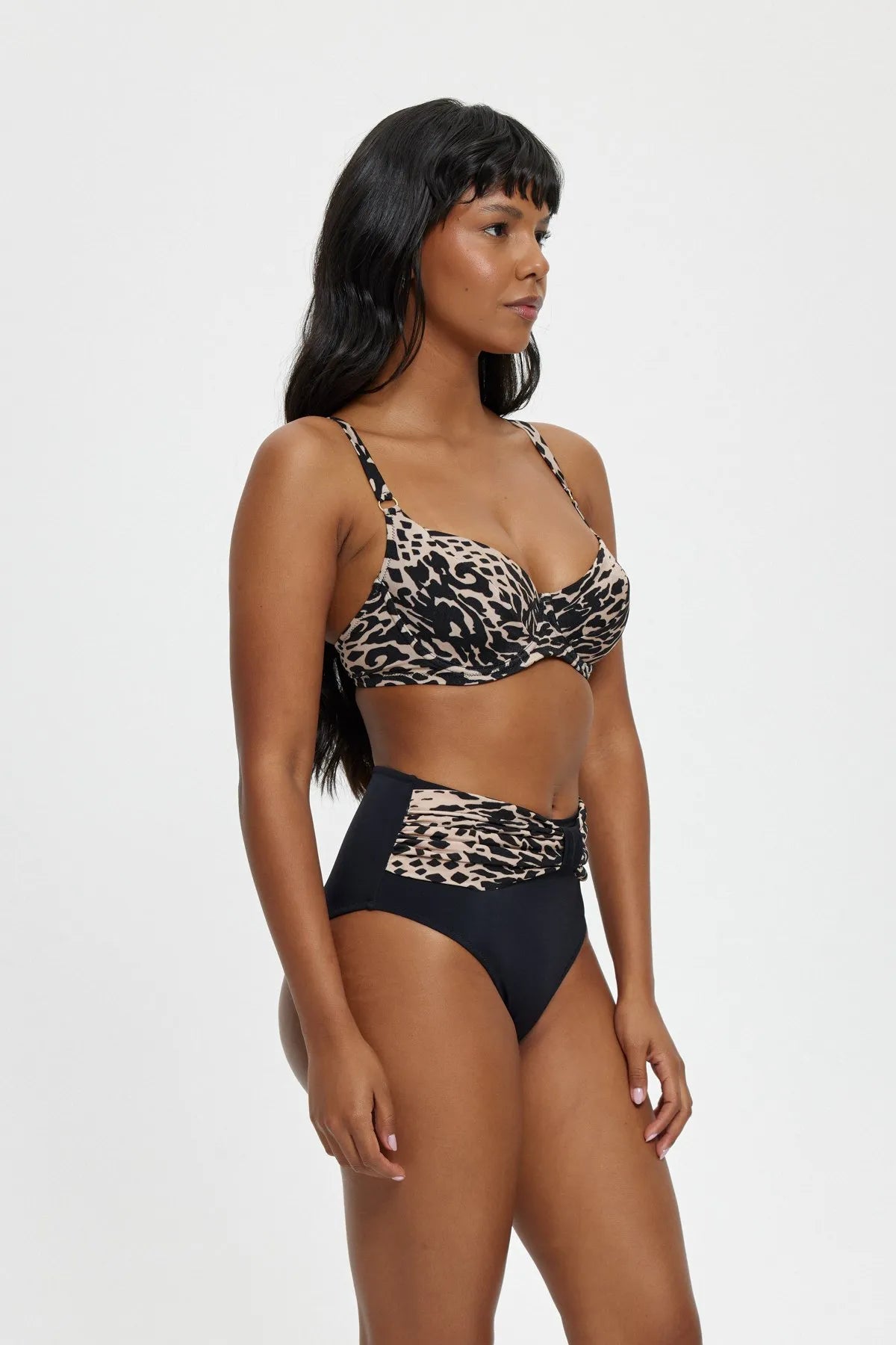 B11102 Telli Toparlayıcı Bikini Takım - Siyah