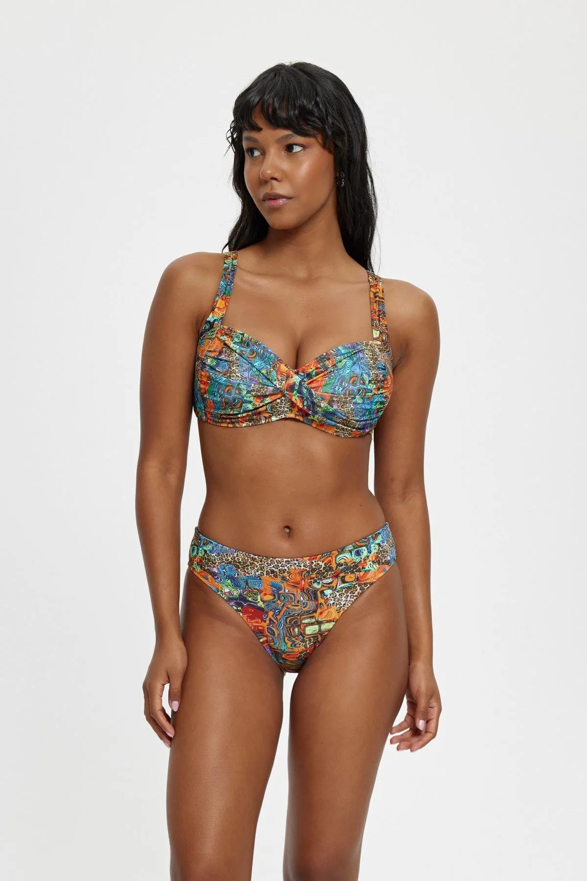 B11018 Boş Kaplı Toparlayıcı Bikini Takımı - Oranj