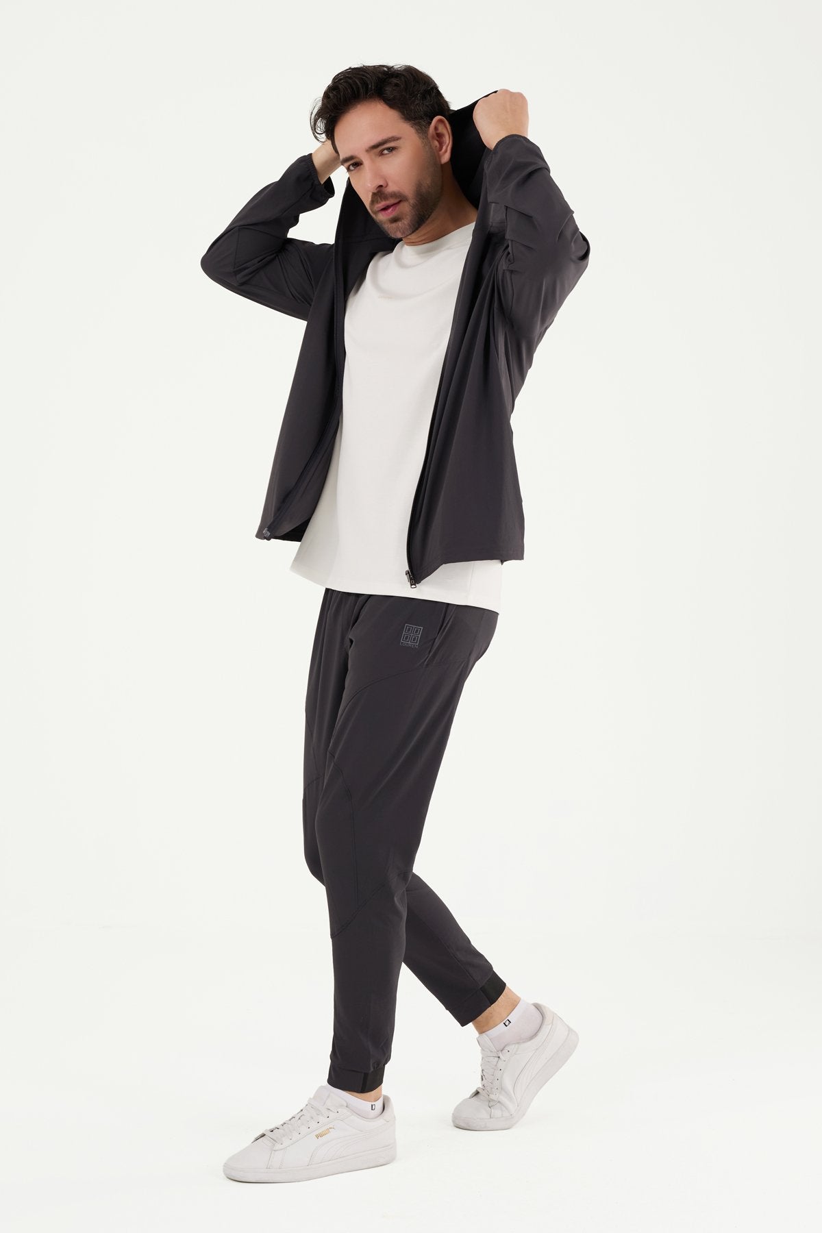 W864 Kapüşonlu Koşucu Üst