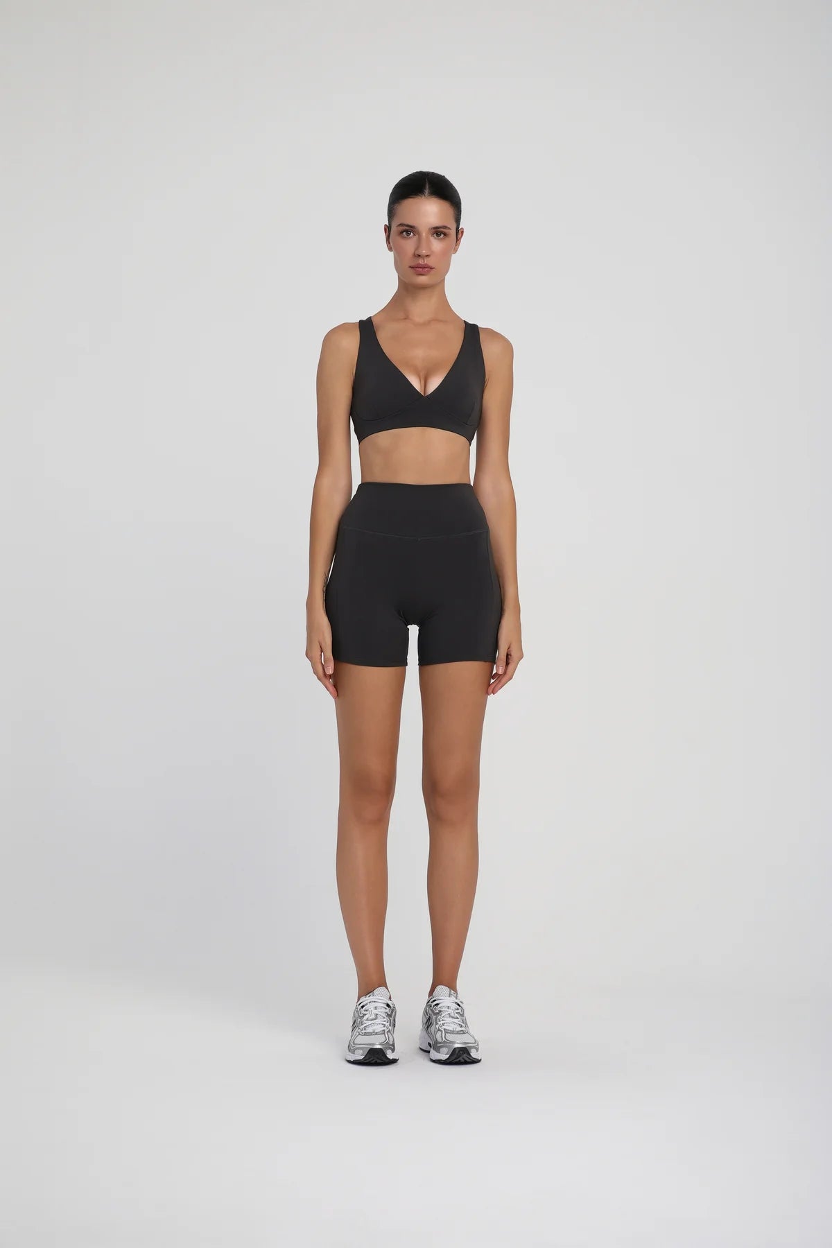 Sırtı Çapraz Üçgen Büstiyer - Antrasit