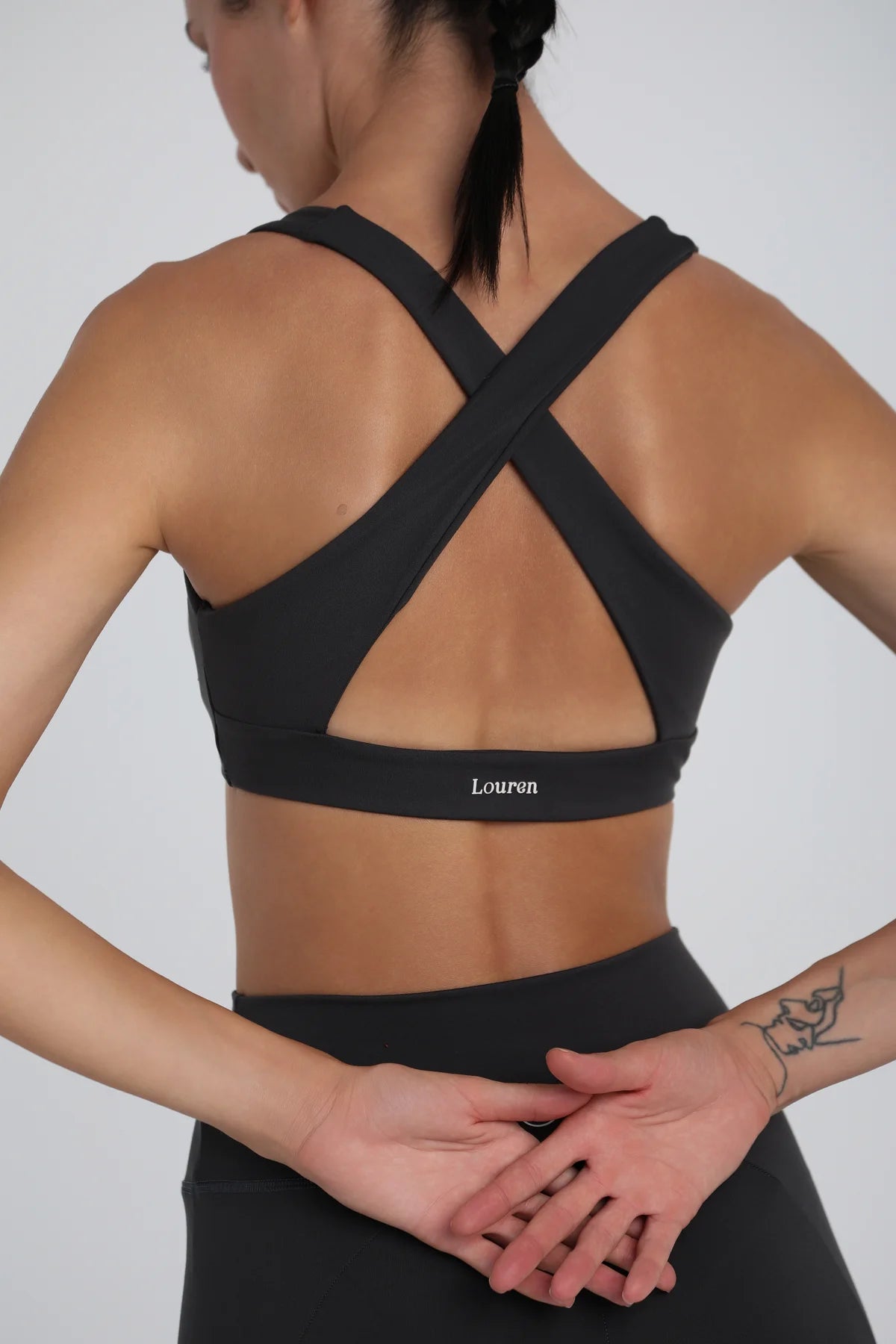 Sırtı Çapraz Üçgen Büstiyer - Antrasit