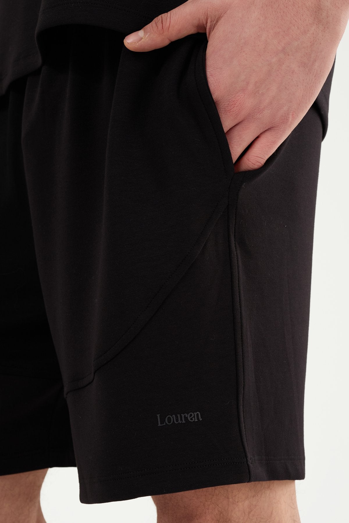 W860 Modal Kumaş Lastik Detyalı Penye Şort