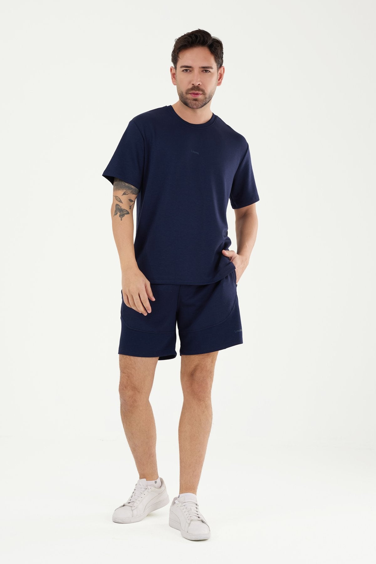 W860 Modal Kumaş Lastik Detyalı Penye Şort