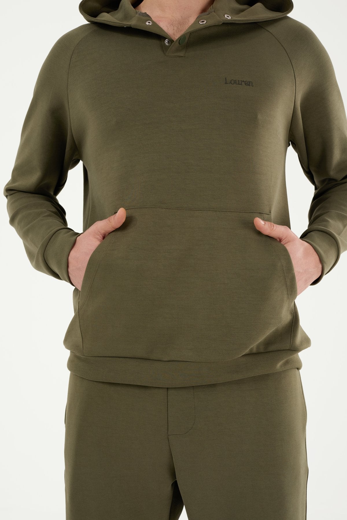 W861 Modal Kumaş Kapüşonlu Spor Üst