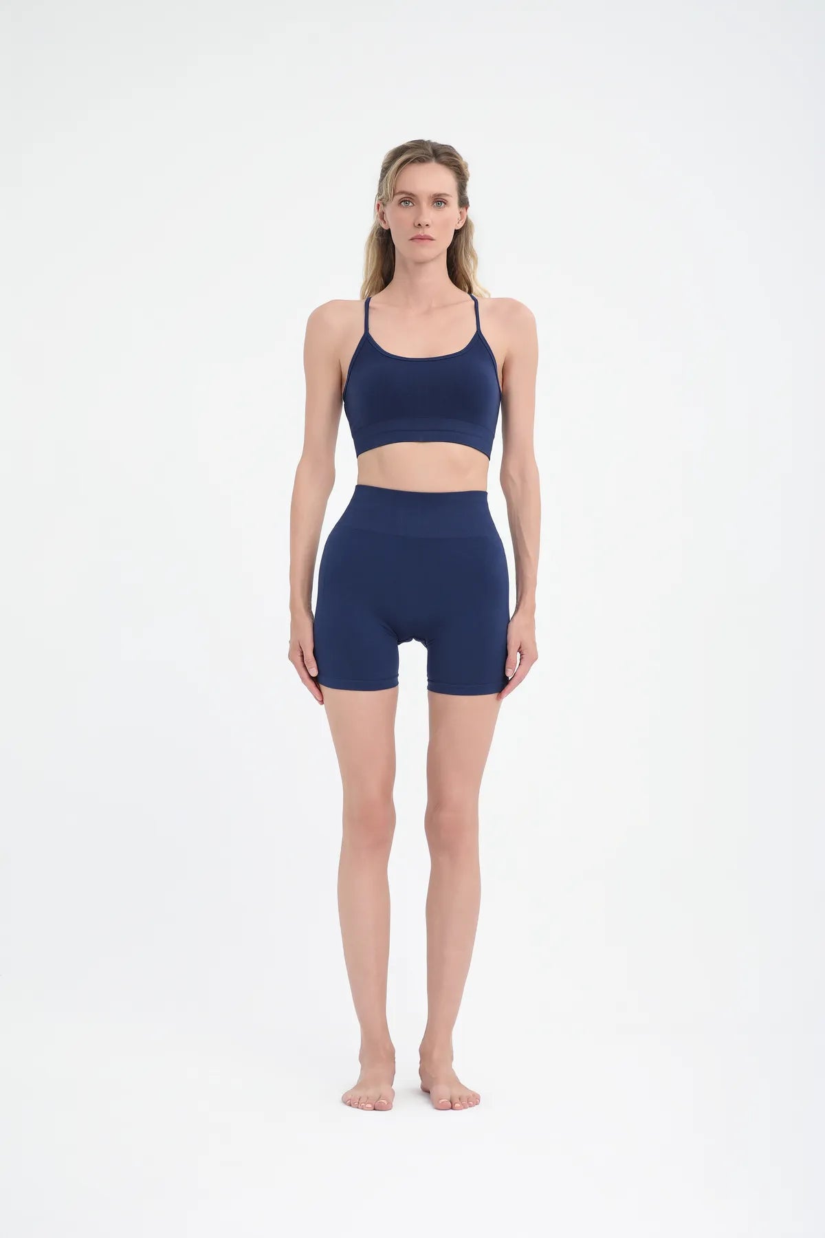 W271 Push Up Toparlayıcı Dikişsiz Sport Şort - Lacivert
