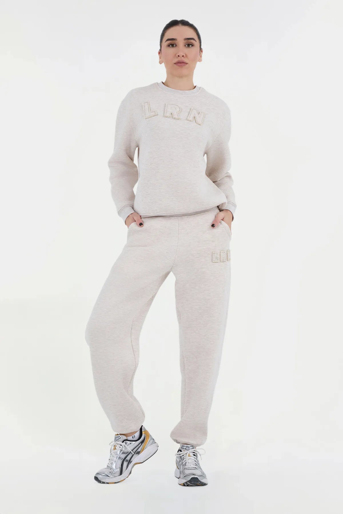 LRN Oversize Eşofman Üstü - Bej